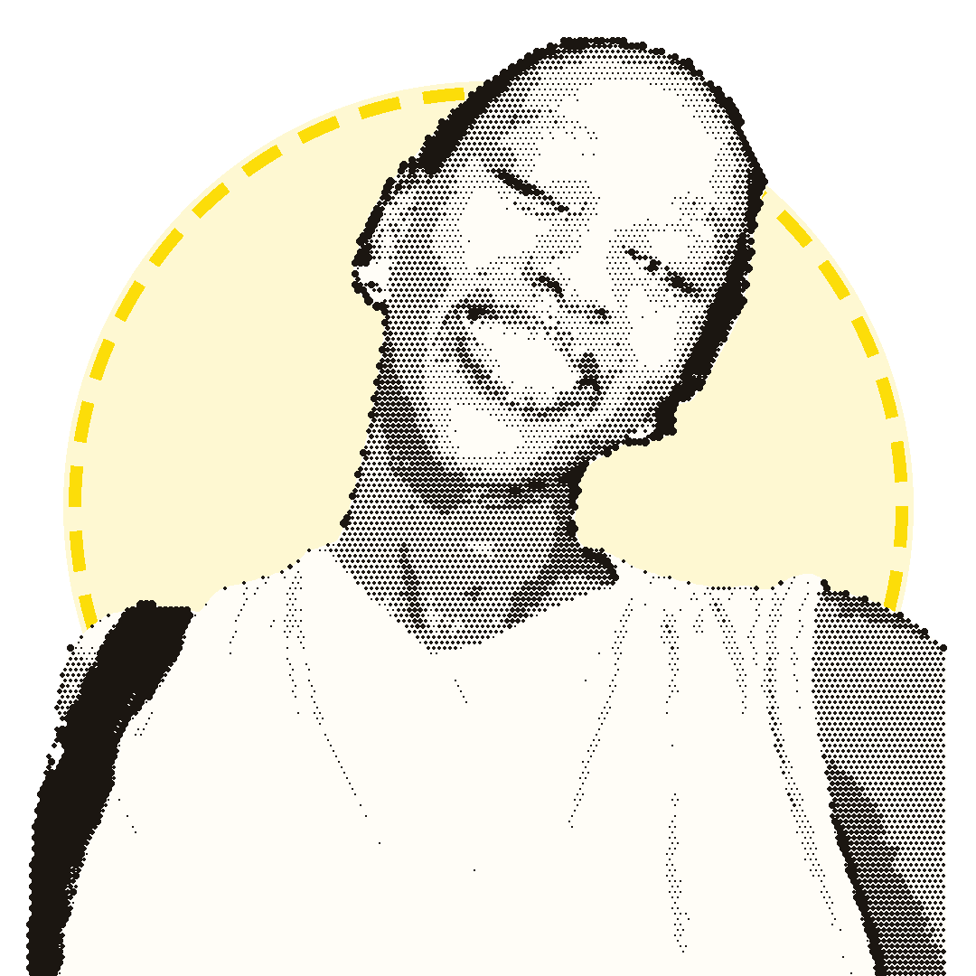 Halftone portrait of Belinda Princess