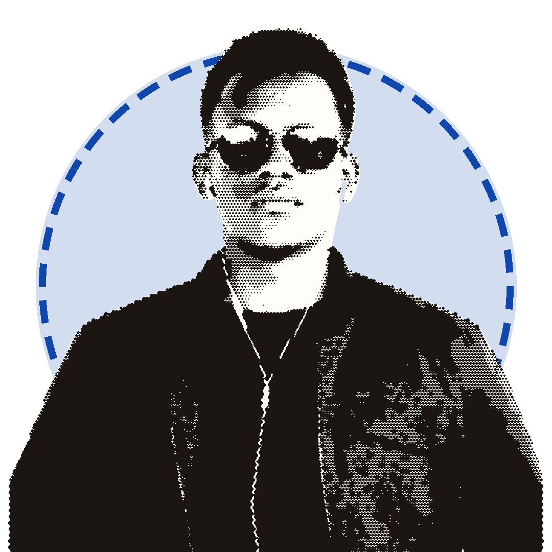 Halftone portrait of Mico Dan