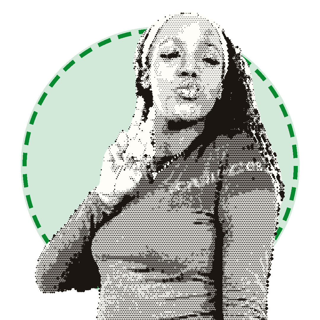 Halftone portrait of Nelly Isaro