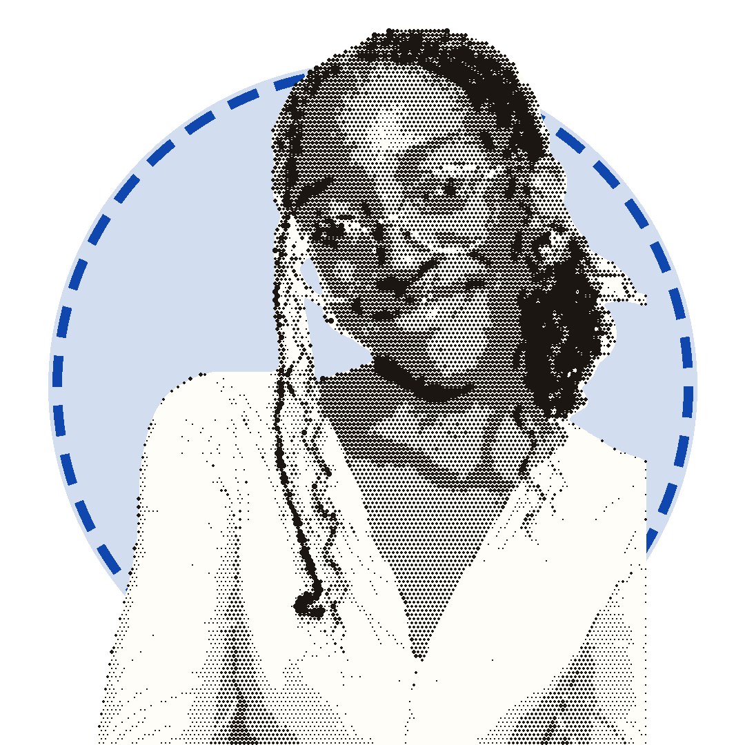 Halftone portrait of Sage Sophie